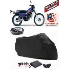Suzuki Ts 185 Branda Siyah Arka Çanta Uyumlu(Topcase) Motosiket Brandası Motor Örtüsü Çadır Su Geçirmez Motosiklet Kılıfı Motor Brandası,lastikli,taşıma Torbalı