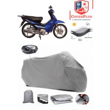 Bisan Motocup 100 Branda Gri Arka Çanta Uyumlu(Topcase) Motosiket Brandası Motor Örtüsü Çadır Su Geçirmez Motosiklet Kılıfı Motor Brandası,lastikli,taşıma Torbalı