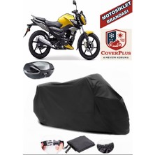 Tvs Raider 125 Branda Siyah Arka Çanta Uyumlu(Topcase) Motosiket Brandası Motor Örtüsü Çadır Su Geçirmez Motosiklet Kılıfı Motor Brandası,lastikli,taşıma Torbalı