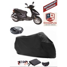 Bisan Troy 100 Branda Siyah Arka Çanta Uyumlu(Topcase) Motosiket Brandası Motor Örtüsü Çadır Su Geçirmez Motosiklet Kılıfı Motor Brandası,lastikli,taşıma Torbalı