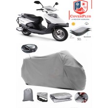Kuba Gelli 125 Branda Gri Arka Çanta Uyumlu(Topcase) Motosiket Brandası Motor Örtüsü Çadır Su Geçirmez Motosiklet Kılıfı Motor Brandası,lastikli,taşıma Torbalı