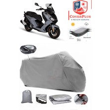 Peugeot Pulsion 125 Branda Gri Arka Çanta Uyumlu(Topcase) Motosiket Brandası Motor Örtüsü Çadır Su Geçirmez Motosiklet Kılıfı Motor Brandası,lastikli,taşıma Torbalı