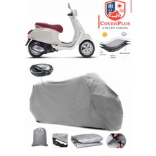 Vespa Primavera 150 Branda Gri Arka Çanta Uyumlu(Topcase) Motosiket Brandası Motor Örtüsü Çadır Su Geçirmez Motosiklet Kılıfı Motor Brandası,lastikli,taşıma Torbalı