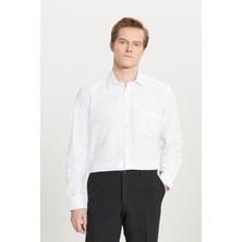 AC&Co / Altınyıldız Classics Erkek Beyaz Ütülemesi Kolay Comfort Fit Rahat Kesim Klasik Yaka Gömlek