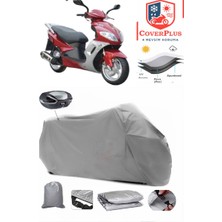 Kuba Apricot 125 Branda Gri Arka Çanta Uyumlu(Topcase) Motosiket Brandası Motor Örtüsü Çadır Su Geçirmez Motosiklet Kılıfı Motor Brandası,lastikli,taşıma Torbalı