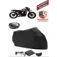 Mutt Mushman 250 Branda Siyah Arka Çanta Uyumlu(Topcase) Motosiket Brandası Motor Örtüsü Çadır Su Geçirmez Motosiklet Kılıfı Motor Brandası,lastikli,taşıma Torbalı