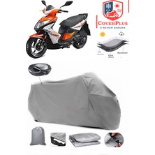 Kymco Super 8 125 Branda Gri Arka Çanta Uyumlu(Topcase) Motosiket Brandası Motor Örtüsü Çadır Su Geçirmez Motosiklet Kılıfı Motor Brandası,lastikli,taşıma Torbalı