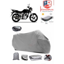 Honda Cb 125E Branda Gri Arka Çanta Uyumlu(Topcase) Motosiket Brandası Motor Örtüsü Çadır Su Geçirmez Motosiklet Kılıfı Motor Brandası,lastikli,taşıma Torbalı