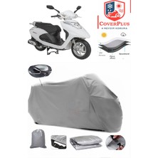 Mondial Ritmica 100 Branda Gri Arka Çanta Uyumlu(Topcase) Motosiket Brandası Motor Örtüsü Çadır Su Geçirmez Motosiklet Kılıfı Motor Brandası,lastikli,taşıma Torbalı