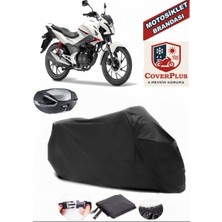 Honda Cb 125 F Branda Siyah Arka Çanta Uyumlu(Topcase) Motosiket Brandası Motor Örtüsü Çadır Su Geçirmez Motosiklet Kılıfı Motor Brandası,lastikli,taşıma Torbalı