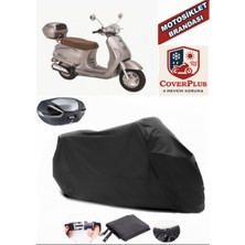 Bisan Sardes 125 Branda Siyah Arka Çanta Uyumlu(Topcase) Motosiket Brandası Motor Örtüsü Çadır Su Geçirmez Motosiklet Kılıfı Motor Brandası,lastikli,taşıma Torbalı