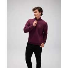 Ellesse EM580-BRD Erkek Yarım Fermuarlı Bordo Sweat