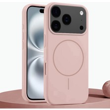 Apple iPhone 17 Pro Max Uyumlu Kılıf Zebana Liquid Soft Silikon Kılıf (Kablosuz Şarj Destekli) Pembe