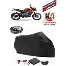 Bajaj Pulsar Ns 125 Branda Siyah Arka Çanta Uyumlu(Topcase) Motosiket Brandası Motor Örtüsü Çadır Su Geçirmez Motosiklet Kılıfı Motor Brandası,lastikli,taşıma Torbalı