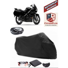 Cf Moto 650TK Branda Siyah Arka Çanta Uyumlu(Topcase) Motosiket Brandası Motor Örtüsü Çadır Su Geçirmez Motosiklet Kılıfı Motor Brandası,lastikli,taşıma Torbalı