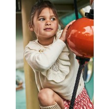 Mayoral Krem Kız Çocuk Ajurlu Kazak 4304