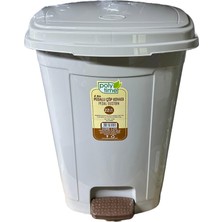 Polytime Pedallı Basmalı Çöp Kutusu Kovası / Çıkarılabilir Iç Kovalı / Krem / 22 Litre / 42X30X30 Cm.