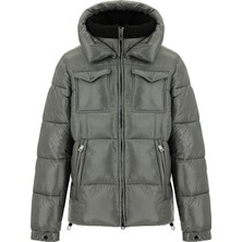 Sherpa Detaylı Kapüşonlu Spor Şişme Mont