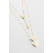 Lyra 18 Ayar Sarı ve Beyaz Altın Kaplama Sallantılı 44 cm Gümüş Kolye