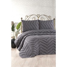 Çeyiz Diyarı Sementina 3 Parça Çift Kişilik Pike Takımı Antrasit