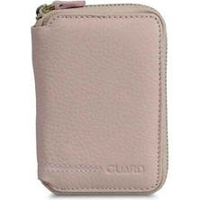 Guard Pudra Pembe Hakik Deri Fermuarlı Mini Cüzdan - GRD250802WT1018