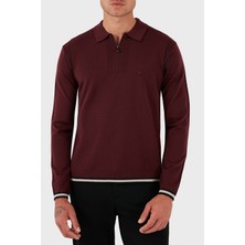 Emporio Armani % 100 Yün Regular Fit Yarım Fermuarlı Polo Yaka Kazak Erkek Kazak EM001512 AF14158 U5086
