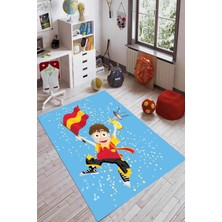 Dijital Baskılı Kaymaz Taban Sarı Kırmızı Bayraklı Çocuk Oyun Halısı