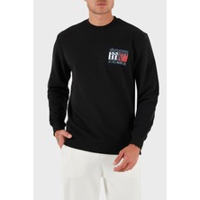 Tommy Jeans % 100 Pamuk Regular Fit Bisiklet Yaka Logolu Sweat Erkek Sweat DM0DM22093 Bds