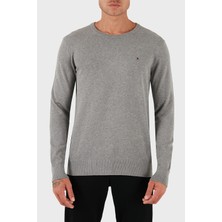 Tommy Hilfiger % 100 Pamuk Regular Fit Bisiklet Yaka Logolu Kazak Erkek Kazak MW0MW14748 P91