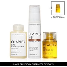 OLAPLEX Hair Rescue & Recovery Kit - Bağ Güçlendirici & Parlaklaştırıcı & Besleyici Şampuan, Saç Bakım Yağı ve Serum Seti