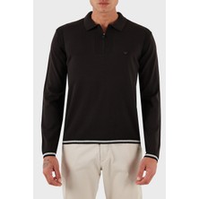 Emporio Armani % 100 Yün Regular Fit Yarım Fermuarlı Polo Yaka Kazak Erkek Kazak EM001512 AF14158 U6280