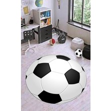 Dijital Baskılı Kaymaz Futbol Topu Desenli Çocuk Oyun Halısı