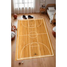 Dijital Baskılı Kaymaz Basketbol Sahası Desenli Çocuk Oyun Halısı