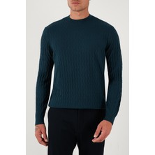 Armani Exchange Yün Karışımlı Regular Fit Bisiklet Yaka Dalgalı Dokuma Kazak Erkek Kazak XM001560 AF11982 FB068