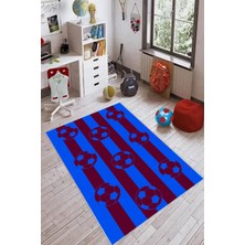 Dijital Baskılı Kaymaz Taban Bordo Mavi Taraftar Çocuk Oyun Halısı