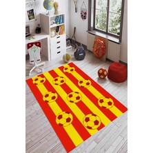 Dijital Baskılı Kaymaz Taban Sarı Kırmızı Taraftar Çocuk Oyun Halısı
