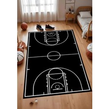 Dijital Baskılı Kaymaz Basketbol Sahası Desenli Çocuk Oyun Halısı