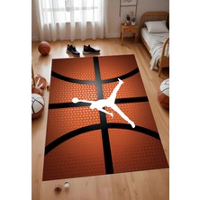 Dijital Baskılı Kaymaz Basketbol Desenli Çocuk Oyun Halısı