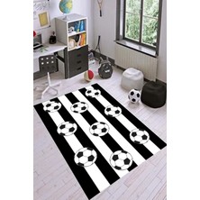 Dijital Baskılı Kaymaz Taban Siyah Beyaz Taraftar Çocuk Oyun Halısı