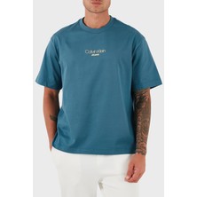 Calvin Klein Pamuklu Relaxed Fit Bisiklet Yaka Logolu T Shirt LV04RC851GCCY Erkek T Shirt LV04RC851G Ccy