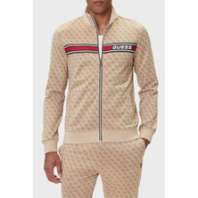 Guess Korbin Pamuklu Jakarlı Logo Baskılı Regular Fit Dik Yaka Sweat Z2BQ06K7122 Erkek Sweat Z2BQ06 K7122 P13W