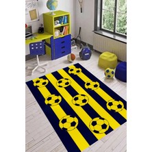 Dijital Baskılı Kaymaz Taban Sarı Lacivert Taraftar Çocuk Oyun Halısı