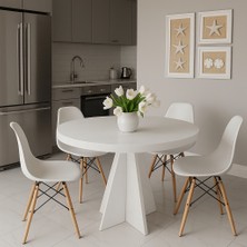 Yıldız Model 90 Çaplı 75 cm Yükseklikli (36 mm Kalın Kenarlı) (Sandalye Yok) Yuvarlak Yemek Masası