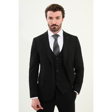 Düz Slim Fit Mono Yaka Klasik Yün Erkek Takım Elbise