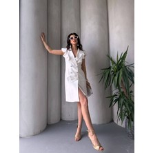 Fırfır Yaka Ceket Elbise