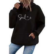 Smile Ön Yazı Baskılı Içi Pamuklu Unisex Sweatshirt