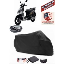 Sym Jet 4 125 Branda Siyah Arka Çanta Uyumlu(Topcase) Motosiket Brandası Motor Örtüsü Çadır Su Geçirmez Motosiklet Kılıfı Motor Brandası,lastikli,taşıma Torbalı