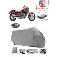 Honda Vf 750 C Magna Branda Gri Arka Çanta Uyumlu(Topcase) Motosiket Brandası Motor Örtüsü Çadır Su Geçirmez Motosiklet Kılıfı Motor Brandası,lastikli,taşıma Torbalı