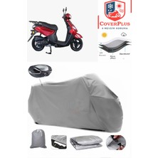 Apec Ps3 Branda Gri Arka Çanta Uyumlu(Topcase) Motosiket Brandası Motor Örtüsü Çadır Su Geçirmez Motosiklet Kılıfı Motor Brandası,lastikli,taşıma Torbalı