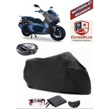 Motolux Wow 150 Branda Siyah Arka Çanta Uyumlu(Topcase) Motosiket Brandası Motor Örtüsü Çadır Su Geçirmez Motosiklet Kılıfı Motor Brandası,lastikli,taşıma Torbalı